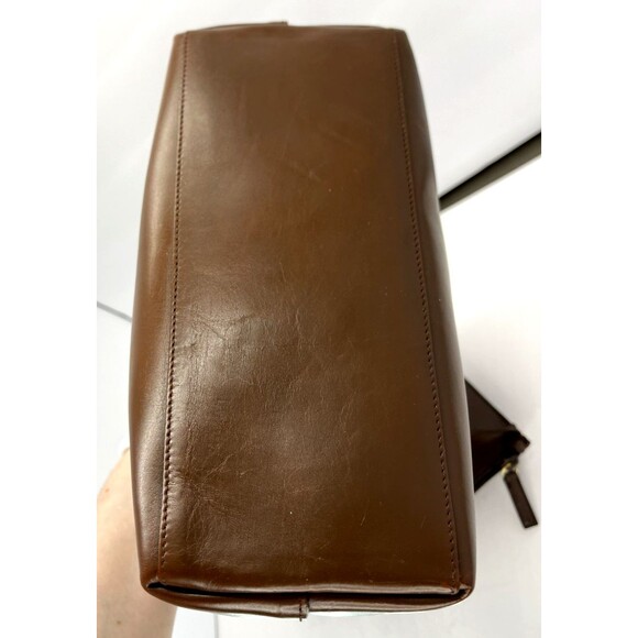 GUCCI authentic Leather Handbag W Wallet brown Bamboo handle Gold accents Italy - Picture 4 of 16